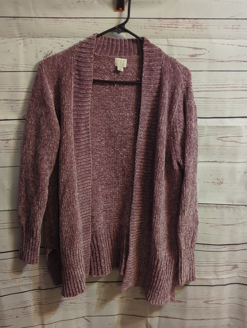 A New Day Cozy Open-Front Chenille Cardigan - Dusty Rose